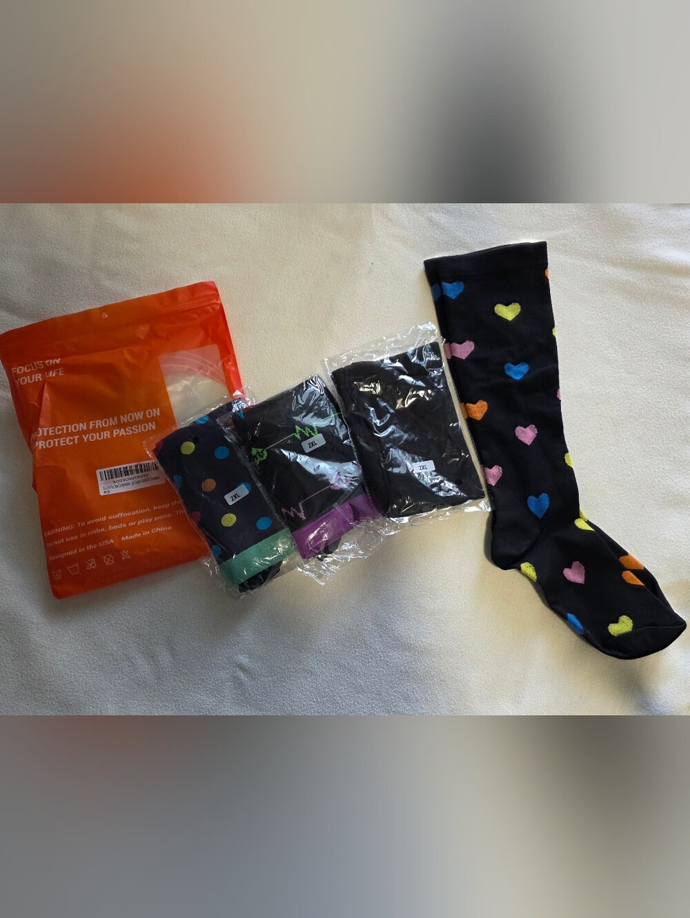 Plus Size Compression Socks, Multi, Size 2XL